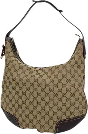 Gucci Pre-owned GG Canvas Schoudertas - Dames - Vintage Schoudertas - Bruin - ONE Size - Leer - Vintage