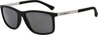 Emporio Armani Rechthoekige Zonnebril - Heren - Zonnebrillen - Zwart - 58 MM - Accessoires