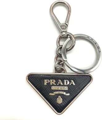 Prada Pre-owned Accessories, female, Gray, Size: ONE SIZE Pre-owned Metal key-holders