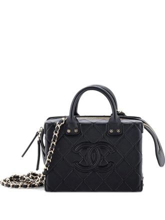 Chanel CC Square Convertible Vanity Case Quilted Calfskin Small shoulder bag - Zwart