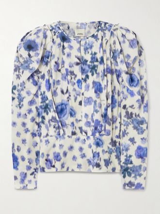 Isabel Marant Blusa In Misto Seta Floreale Con Pinces Zarga