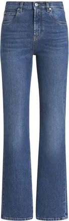 Etro logo-appliqu&eacute; straight-leg jeans - women - Cotton/Elastane - 30 - Blue