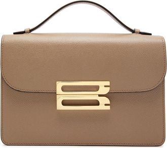 Victoria Beckham Dorian Small Grained Leather top Handle bag - Beige - One Size