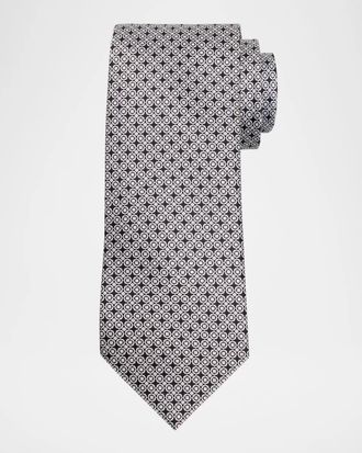 Stefano Ricci Men & apos;s Diamond and Circle Silk Tie