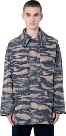 Jil Sander Camo Field Jacket - Heren - Zomerjassen - Veelkleurig - M - Polyester - Jassen