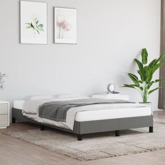 vidaXL Estructura De Cama Sin Colch&oacute;n Tela Gris Oscuro 120x200 Cm Vidaxl