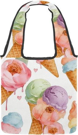 Generic Sugar Sprinkles Reversible Canvas Shoulder Tote - Double-Sided Print, 12oz Cotton, 27cm Drop, Fold-Flat Bag for Travel, Shopping, Street Outings