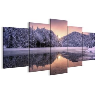 OEM Quadro Su Tela Italiana 100 X 50 Cm Pentattico - Stile Classico - Natura Quadro Su Tela Italiana 150 X 75 Cm Pentattico - Stile Classico - Natura