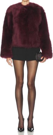 Jonathan Simkhai Natasha Short Jacket In Cranberry