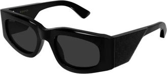 Gucci Sunglasses, female, Black, Size: 51 MM Rectangular Sunglasses