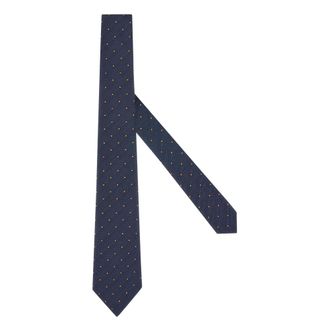 Boggi Milano Accessoires, Heren, Blauw, ONE Size, Katoen, Stip Katoenmix Stropdas