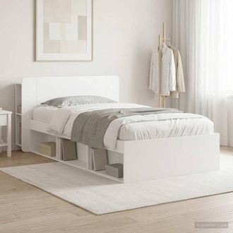 Berkfield Home Bed Frame with Storage White 100 x 200 cm Engineered Wood