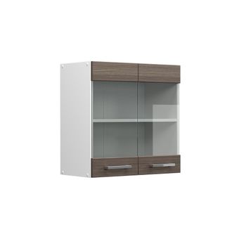 Vicco Mueble Alto Universal R-line, Gris, 60 Cm Con Puertas De Cristal