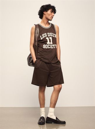 Les Deux Mens Shawn perforated basketball Bermuda Shorts