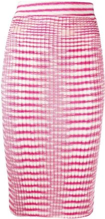 Missoni striped rib-knit skirt - women - Polyamide/Viscose - 42 - Pink