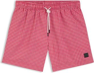 BOSS Printed swim shorts with logo badge