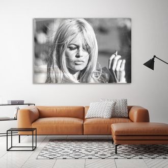Queence Acrylglasbild »Brigitte Bardot« Film Filmfiguren Filmszene Foto Frau Portrait Schwarz-Weiss Stars Fine Art-Print in Galeriequalität
