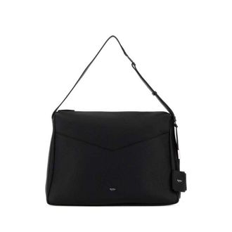 Max Mara Black Leather Kipperl Shoulder Bag Nero Borse A Mano