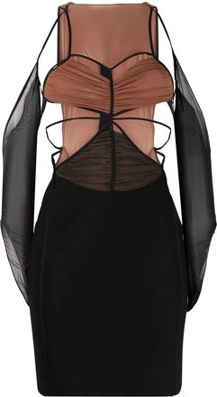 Nensi Dojaka cut-out mini dress - women - Silk/Spandex/Elastane - S - Black