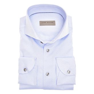 John Miller Blauwe overhemden met lange mouwen - Heren - Zakelijke Overhemden - Blauw - 5XL - Katoen - Overhemden