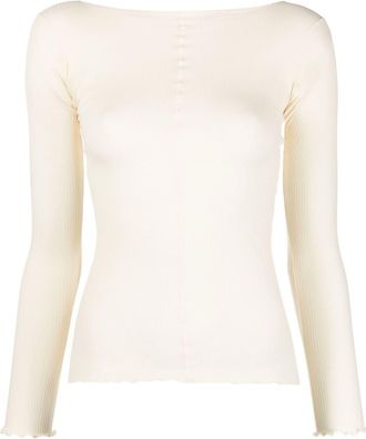 BASERANGE scallop edge sweater - women - Organic Cotton - S - Neutrals