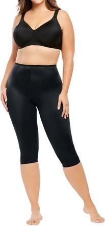 Rago Light Shaping Capri Pant Liner With Satin 4-Way Stretch in Black at Nordstrom, Size 34