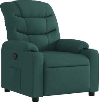 vidaXL Sill&oacute;n Reclinable De Tela Verde Oscuro Vidaxl