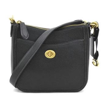 Coach Pre-owned Cross Body Bags, female, Black, Size: ONE SIZE Pre-owned Leather shoulder-bags