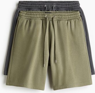 H&M 2er-Pack Shorts in Regular Fit - Khakigr&uuml;n