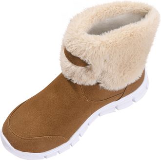 Generic Classic Non-Slip Ankle Snow Booties Warm Faux Fur Lining Boots, Womens Waterproof Non-Slip Ankle Snow Boot