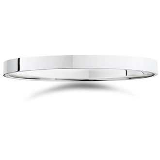 Pompeii3 2mm Flat High Polished Wedding Band 10K White Gold Size Selectable