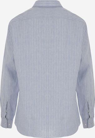HUGO BOSS Mens Linen Shirt Light Blue