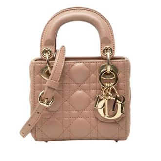 Dior Pre-owned Mini Lady - Dames - Pre-owned - Beige - Maat: ONE Size Leer