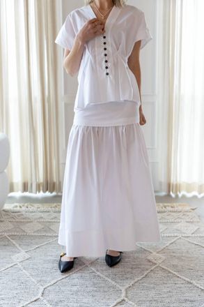 House of Dagmar Cotton Maxi Skirt In White