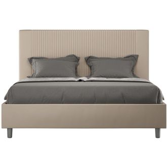 Itamoby Cama Matrimonio Contenedor 160x190 Moderno Polipiel Goya M Color: Beige - Versi&oacute;n: Con Caja De Almacenaje
