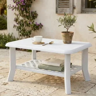 Dmora Dmora Table Basse Avec Porte-revues, Made In Italy, Couleur Blanche, Dimensions 90 X 46 X 60 Cm