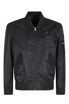 Blauer Black Rocky Ribbed Trim Water Repellent Polyamide Bomber Jacket