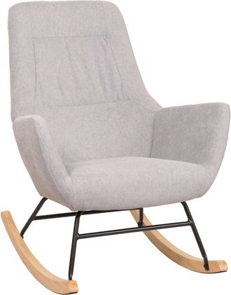 Hhg [nunca Usado] Mecedora Hhg-704, Mecedora Sill&oacute;n Reclinable Sill&oacute;n Tv, Madera Maciza Metal Tela/textil 320g/m&sup2;, Gris Claro
