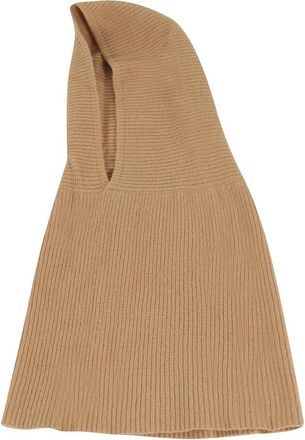 Alysi Accessoires, Dames, Bruin, M, Wol, Zachte Ribgebreide wollen bivakmuts in antraciet