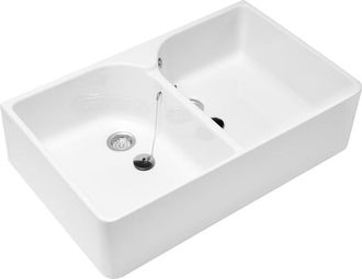 Villeroy & Boch Onovo gootsteen dubbel 80x50cm - ceramic+ wit