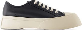 Marni Mens Leather Low-Top Sneaker Black Calfskin