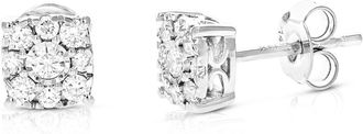 Vir Jewels 1/2 cttw Lab Grown Diamond Composite Earrings in 14K White Gold With Push Backs For Women