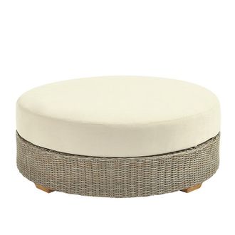 Ballard Designs Navio Ottoman Replacement Cushion - Canvas White Sunbrella - Ballard Designs