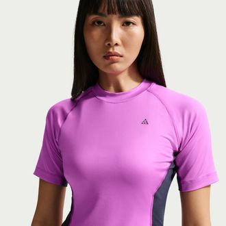 Nike Womens Nike ACG Wildsee Dri-FIT Short-Sleeve Base Layer Top in Purple | IO1460-551
