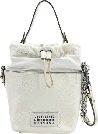 Maison Margiela White Calfskin Leather 5Ac Micro Bucket Bag (Authentic Pre- Loved)