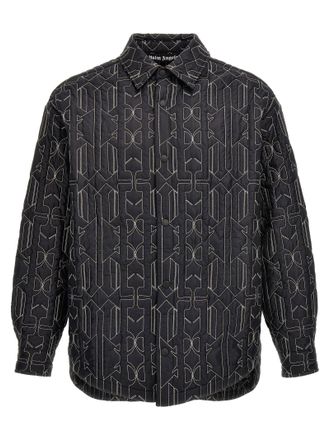 Palm Angels Mens All Monogram Quilted Dover Jacket