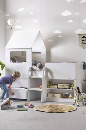 Julian Bowen Orpheus Treehouse Midsleeper Cabin Bed in White | Size: Single