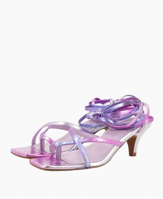 Toral Shoes Womens Metallic Sandal In Mauve