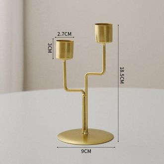 OEM Juego De Candelabro Y Portavelas (2 Cabezales) - Color Dorado, Con Forma De Rama De &Aacute;rbol