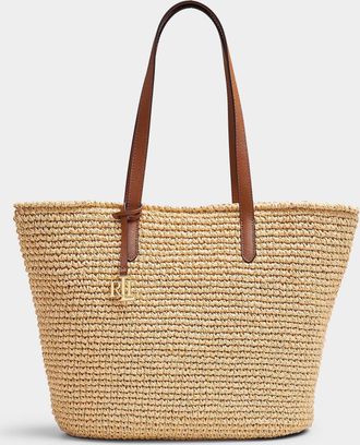Lauren Ralph Lauren Womens Lainey basketweave large tote bag